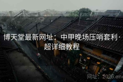 博天堂最新网址：中甲晚场压哨套利·超详细教程