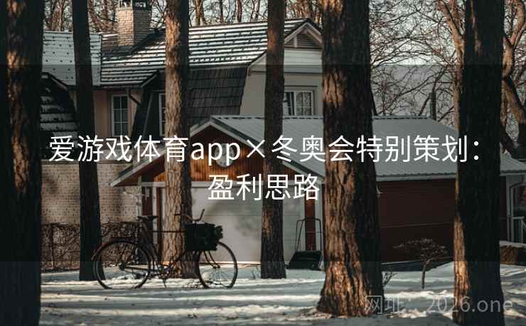 爱游戏体育app×冬奥会特别策划：盈利思路